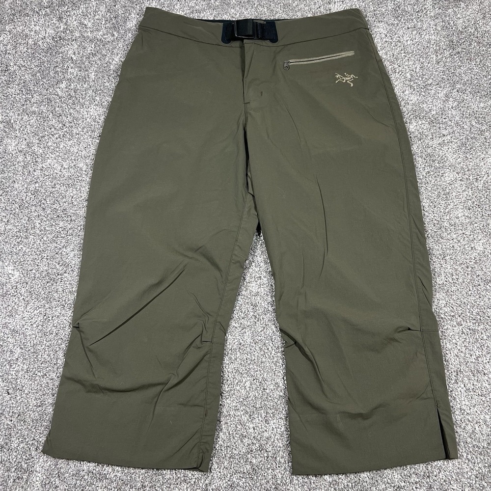 Vintage Arc'teryx Parapet Capri Belted Hiking 3/4 Pants Women's 6 Nylon Green